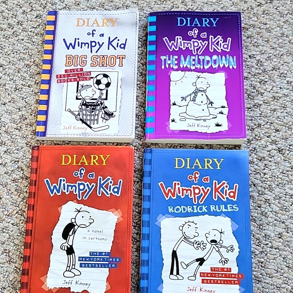 DIARY OF A WIMPY KID  - 4 BOOKS